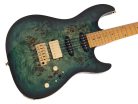 S10 HSS/TGR Sire Guitars S Series Larry Carlton swamp ash electric guitar S-style, transparent green, hardcase included