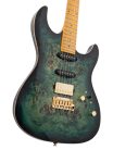 S10 HSS/TGR Sire Guitars S Series Larry Carlton swamp ash electric guitar S-style, transparent green, hardcase included