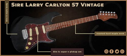 S7V/BK Sire Guitars S7 Vintage Series Larry Carlton electric guitar S Vintage style black