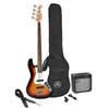 SB1SK-3TS SX  J-style electric bass guitar set, 15W amp, gig bag, tuner, cable, strap & 6 picks, 3 tone sunburst