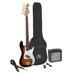   SB2SK-3TS SX  P-style electric bass guitar set, 15W amp, gig bag, tuner, cable, strap & 6 picks, 3 tone sunburst