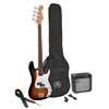 SB2SK-3TS SX  P-style electric bass guitar set, 15W amp, gig bag, tuner, cable, strap & 6 picks, 3 tone sunburst