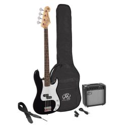   SB2SK-BK SX  P-style electric bass guitar set, 15W amp, gig bag, tuner, cable, strap & 6 picks, black