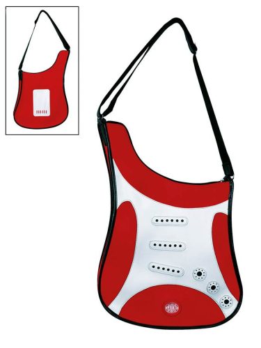 SBAG-RD Gaucho  guitar shape shoulder bag, vinyl, Stallion model, red and white