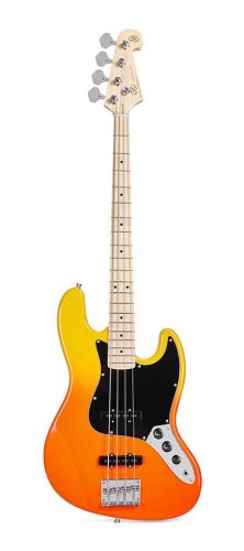 SBM1/BF SX Modern Series JB style electric bass guitar with gigbag, burning fire