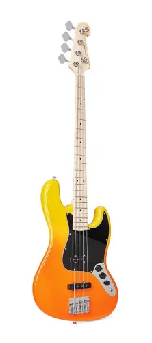 SBM1/BF SX Modern Series JB style electric bass guitar with gigbag, burning fire