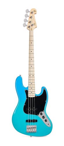 SBM1/BG SX Modern Series JB style electric bass guitar with gigbag, blue glow