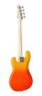 SBM2/BF SX Modern Series PB style electric bass guitar with gigbag, burning fire