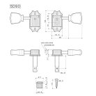 SD-90-M5-N Gotoh  machine heads for guitar, 3x left+3x right, ratio 1:15, oval cream button, nickel