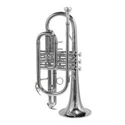   SE-1200-S Stewart Ellis Pro Series cornet, monel valves, silver plated, with soft case