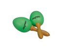 SE-2-GR Hayman  shaker eggs, plastic, pair, with handle, green, 35 grams