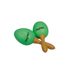   SE-2-GR Hayman  shaker eggs, plastic, pair, with handle, green, 35 grams