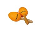 SE-2-OR Hayman  shaker eggs, plastic, pair, with handle, orange, 40 grams