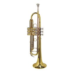   SE-2400-L Stewart Ellis Pro Series trumpet, monel valves, 5C mouth piece, yellow brass lacquer, with soft case