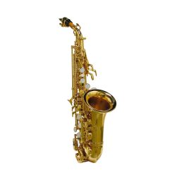   SE-700-LC Stewart Ellis Pro Series soprano sax, curved model, Pisoni pads, yellow brass lacquer, with soft case