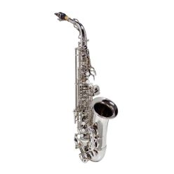   Stewart Ellis SE-710-S Pro Series Altsaxophon – Versilbert, Pisoni-Polster mit Metallresonatoren, Unter-Oktavklappe, mit Softcase