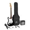 SE1SK-LHBK SX  LEFTHAND ST style e-guitar pack, 10W amp, bag, tuner, strap, cable & 6 picks,  black