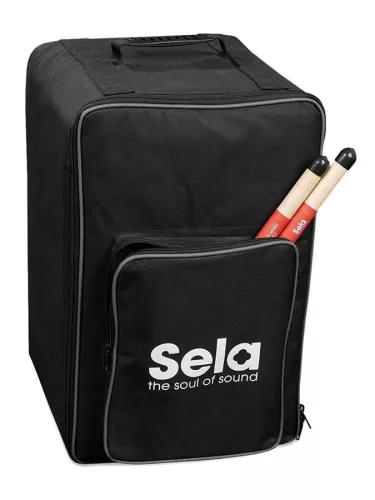 Sela SEL090 Cajon Rucksack – wasserabweisend, gepolstert, mit Zubehörfach, für Cajons bis 50 x 30 x 30 cm