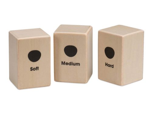 Sela SEL108 Mini Cajon Shaker Set – soft, medium, hard – lemn de mesteacăn, fabricat în Germania