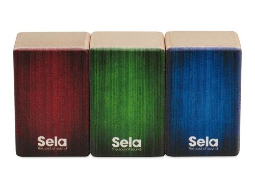 Sela SEL108 Mini Cajon Shaker Set – soft, medium, hard – lemn de mesteacăn, fabricat în Germania