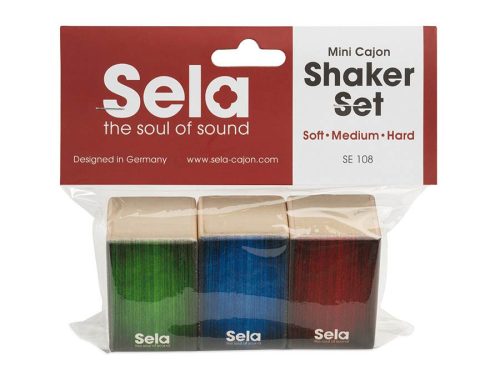 Sela SEL108 Mini Cajon Shaker Set – soft, medium, hard – lemn de mesteacăn, fabricat în Germania