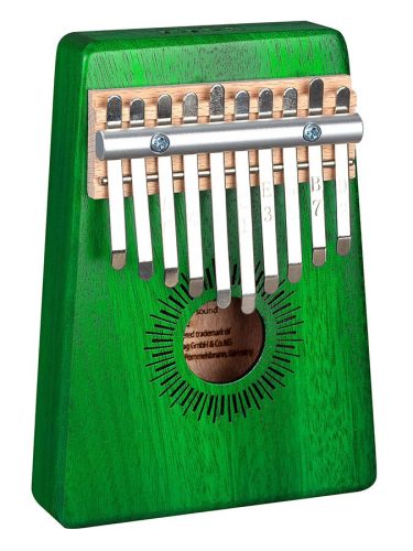 SEL243 Sela  kalimba 'Mahogany 10' green