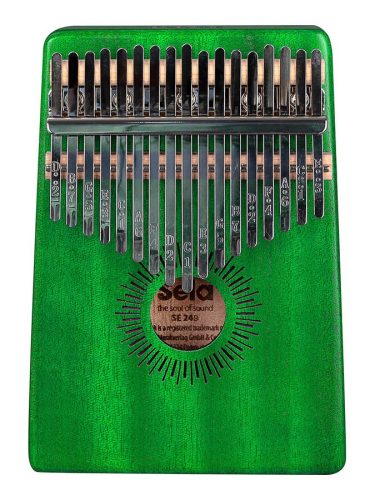 SEL248 Sela  kalimba 'Mahogany 17' green