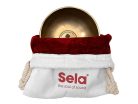 SEL260 Sela  brass singing bowl 12cm, with mallet - felt ring - cotton bag