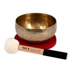   SEL261 Sela  brass singing bowl 15cm, with mallet - felt ring - cotton bag