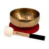 SEL262 Sela  brass singing bowl 17cm, with mallet - felt ring - cotton bag
