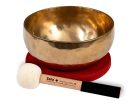 SEL263 Sela  brass singing bowl 19cm, with mallet - felt ring - cotton bag