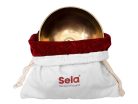 SEL263 Sela  brass singing bowl 19cm, with mallet - felt ring - cotton bag