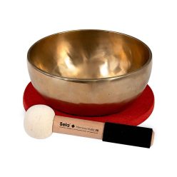   SEL264 Sela  brass singing bowl 22cm, with mallet - felt ring - cotton bag