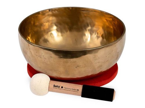 SEL265 Sela  brass singing bowl 26cm, with mallet - felt ring - cotton bag