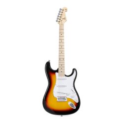   SX SEM1/3TS Modern Series ST Style E-Gitarre – 3 Single Coil Pickups, Glänzendes 3-Ton Sunburst Finish, Inkl. Gigbag und Kabel