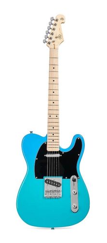 SEM2/BG SX Modern Series TE style electric guitar with gigbag, blue glow