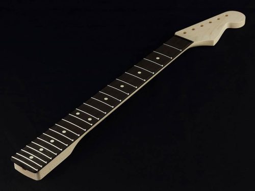 SEO Allparts  neck for Stratocaster®, ebony fretboard, 12" radius, 22 jumbo frets, sanded/unfinished