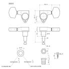 SG-301-20-C Gotoh  machine heads for guitar, 3xL+3xR, ratio 1:18, chrome button, chrome