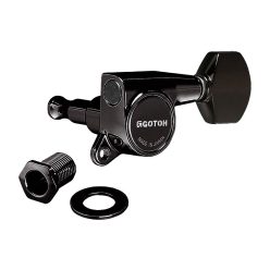   SG-381-07-BC Gotoh  machine heads for guitar, 3x left+3x right, ratio 1:16, mini 07-style button, black