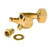 SG-381-07-G Gotoh  machine heads for guitar, 3x left+3x right, ratio 1:16, mini 07-style button, gold