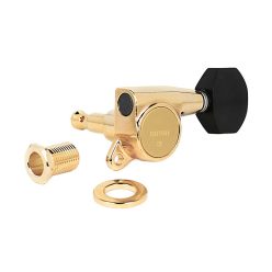   SG-381-07EG Gotoh  machine heads for guitar, 3x left+3x right, black wooden button, gold body