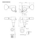 SGL-510-L5C Gotoh  machine heads for guitar, 3xL+3xR, ratio 1:18, chrome button, chrome