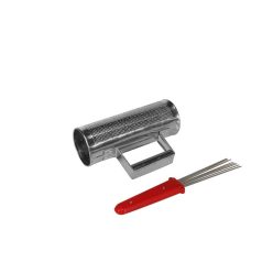   SGS-308 Hayman  guira shaker, steel, with brush, 3" x 8"