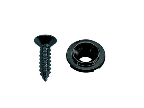 SH-4-B Boston  string retainer, button model, with screw, diameter 10mm, height 5mm, black