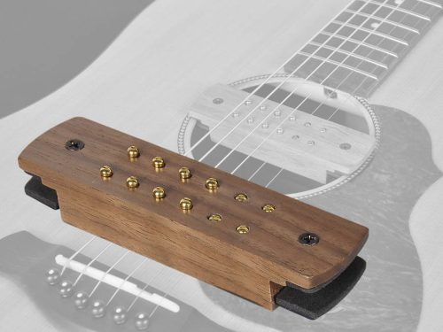 SHP-230-EPJ Boston  soundhole pickup, humbucker with adjustable poles and endpin jack, with solid walnut cover