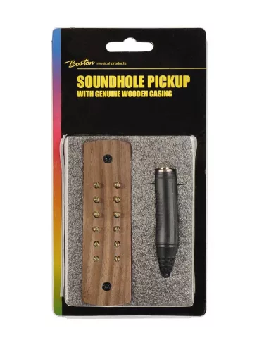 SHP-230 Boston  soundhole pickup, humbucker with adjustable poles, 60cm cable + jack socket, with solid walnut cove
