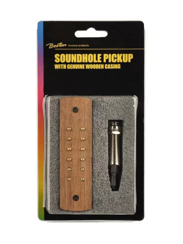 SHP-250-EPJ Boston  soundhole pickup, humbucker with adjustable poles and endpin jack, with solid bubinga cover