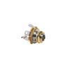 SJ-2-GD Boston  chassis connector jack, 6,3mm, 2-pole, M9, gold, thread in chrome