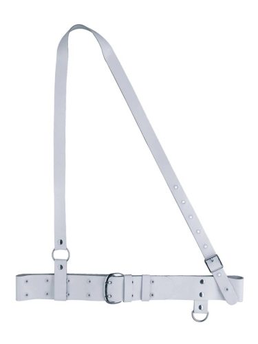 SK10 Boston  marching belt, leather, white