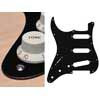 SL-113-BM Boston  pickguard, Stallion, standard, SSS, 3 pot holes, 3-5 switch, lefthanded, 1 ply, black mat